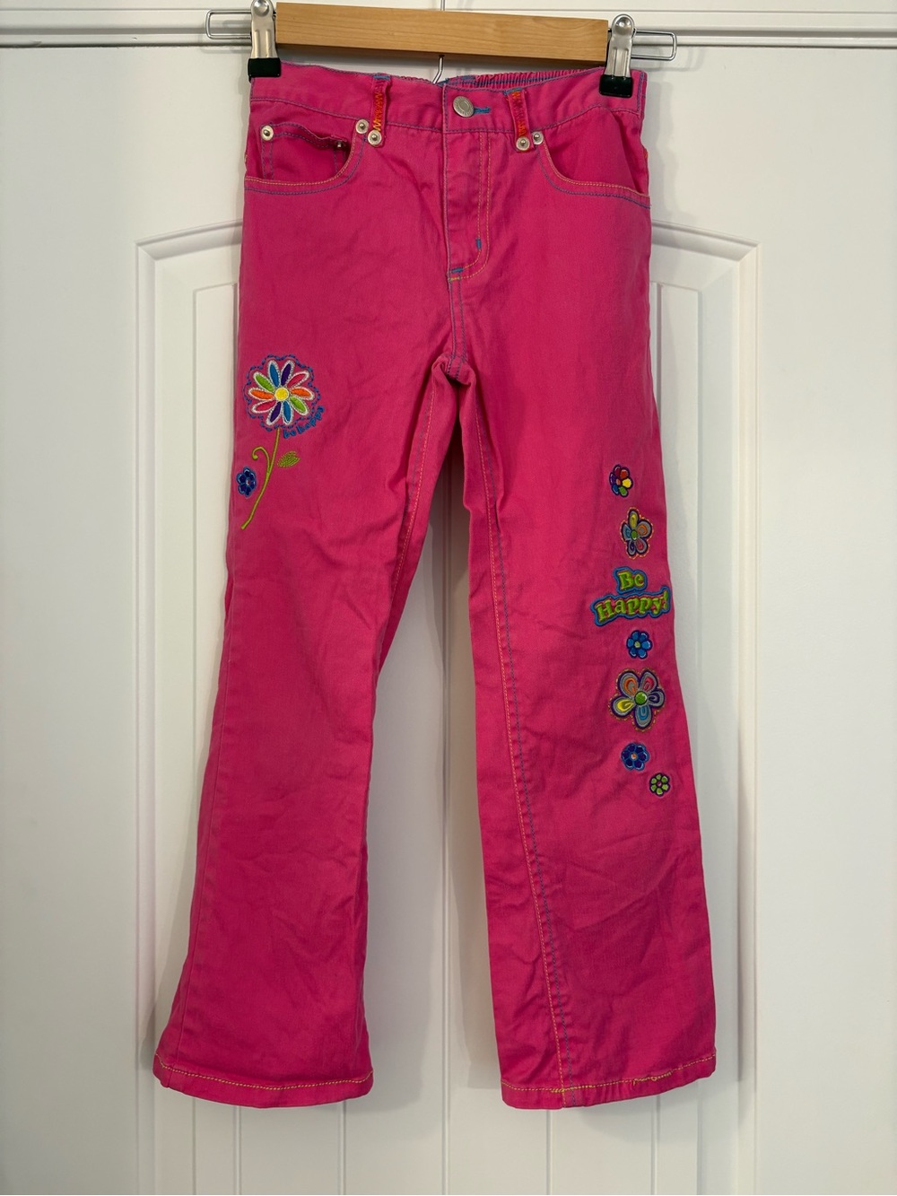 Y2K Lisa Frank Boot Cut Embroidered Pink Pants